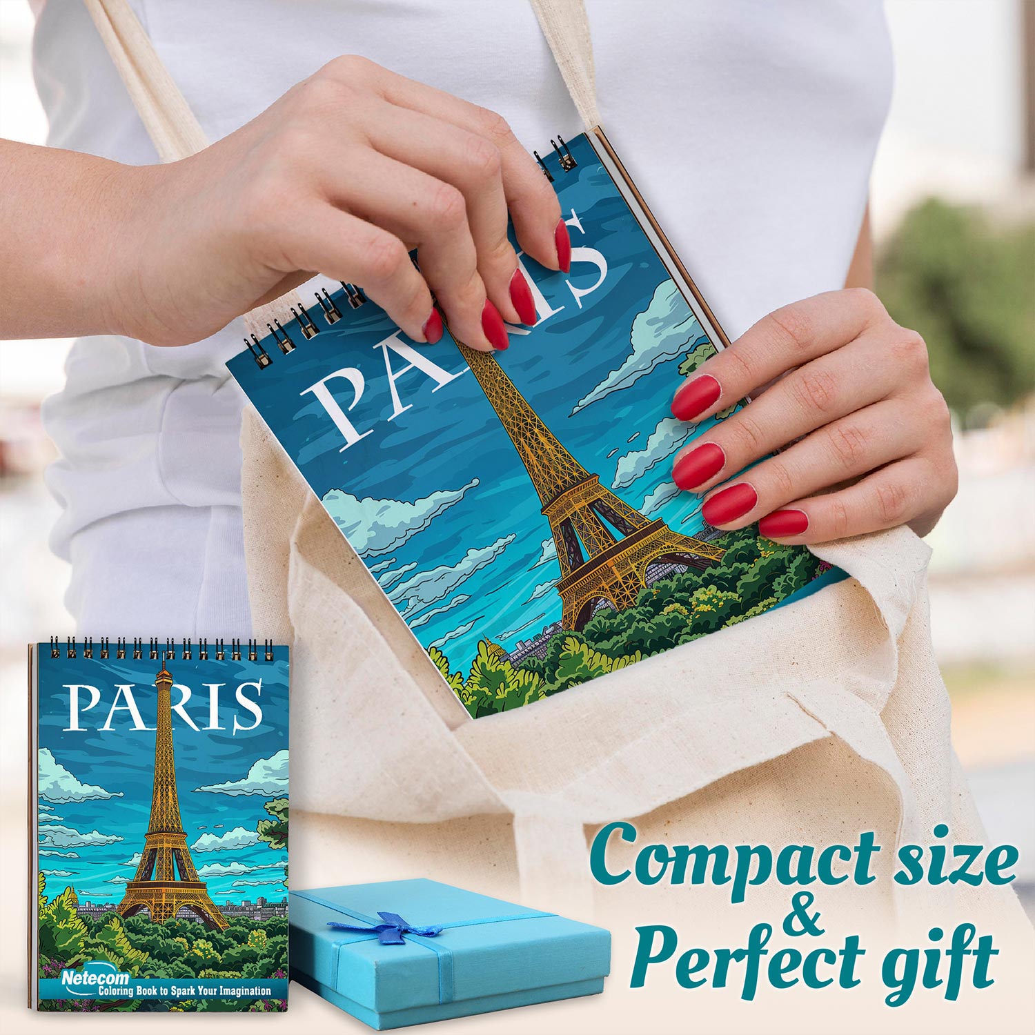 Netecom Paris Spiral Coloring Book For Adults