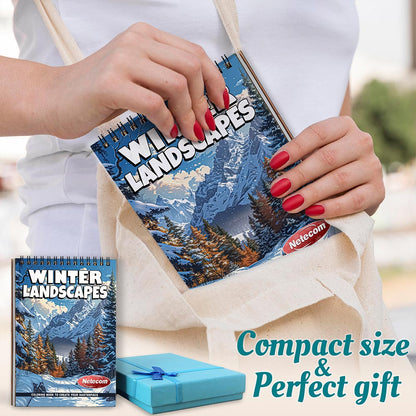Netecom Winter Landscapes Spiral Coloring Book For Adults