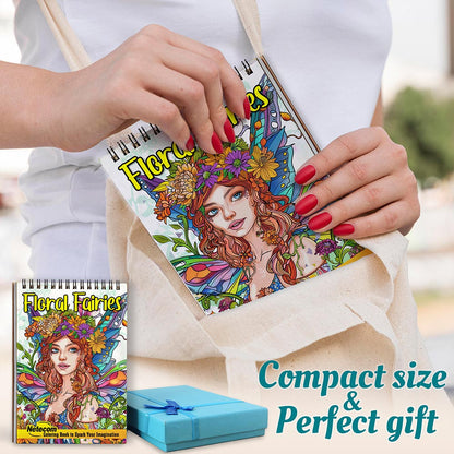Netecom Floral Fairies Spiral Coloring Book For Adults