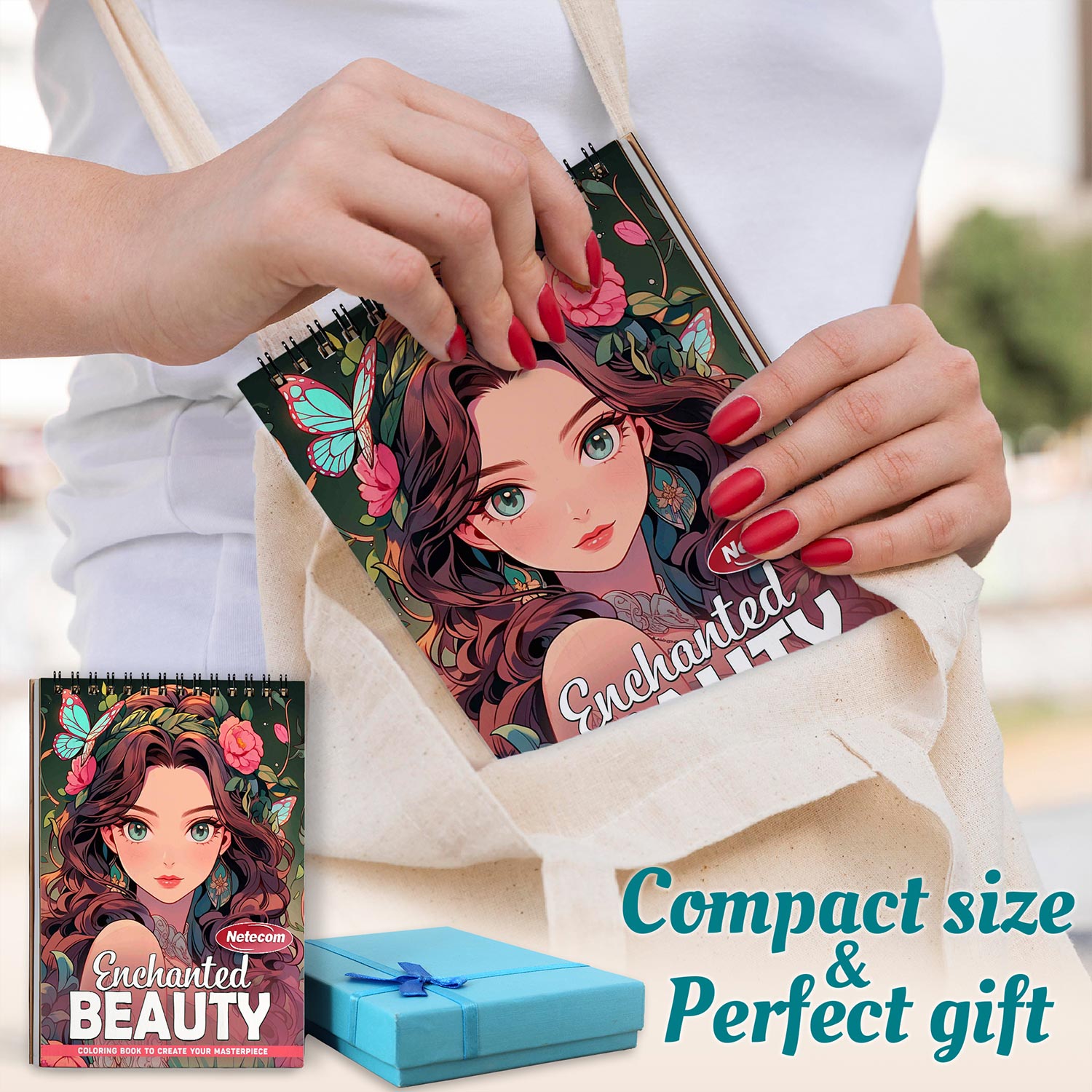 Netecom Enchanted Beauty Spiral Coloring Book For Adults