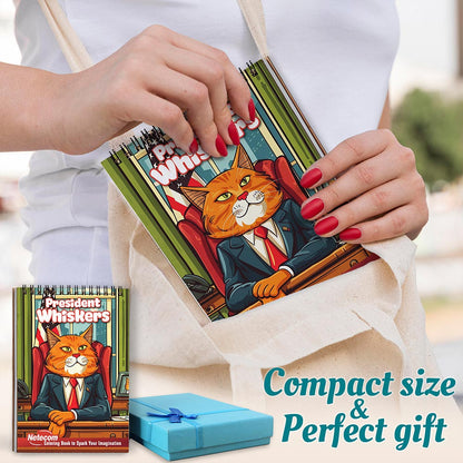 Netecom President Whiskers Spiral Coloring Book For Adults