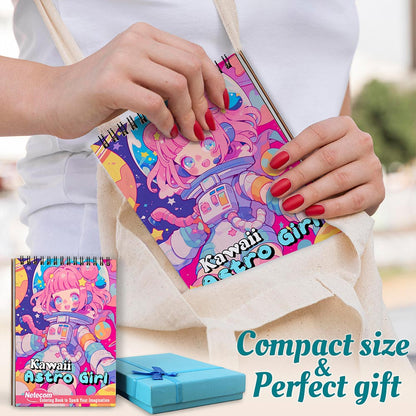 Netecom Kawaii Astronaut Girl Spiral Coloring Book For Adults