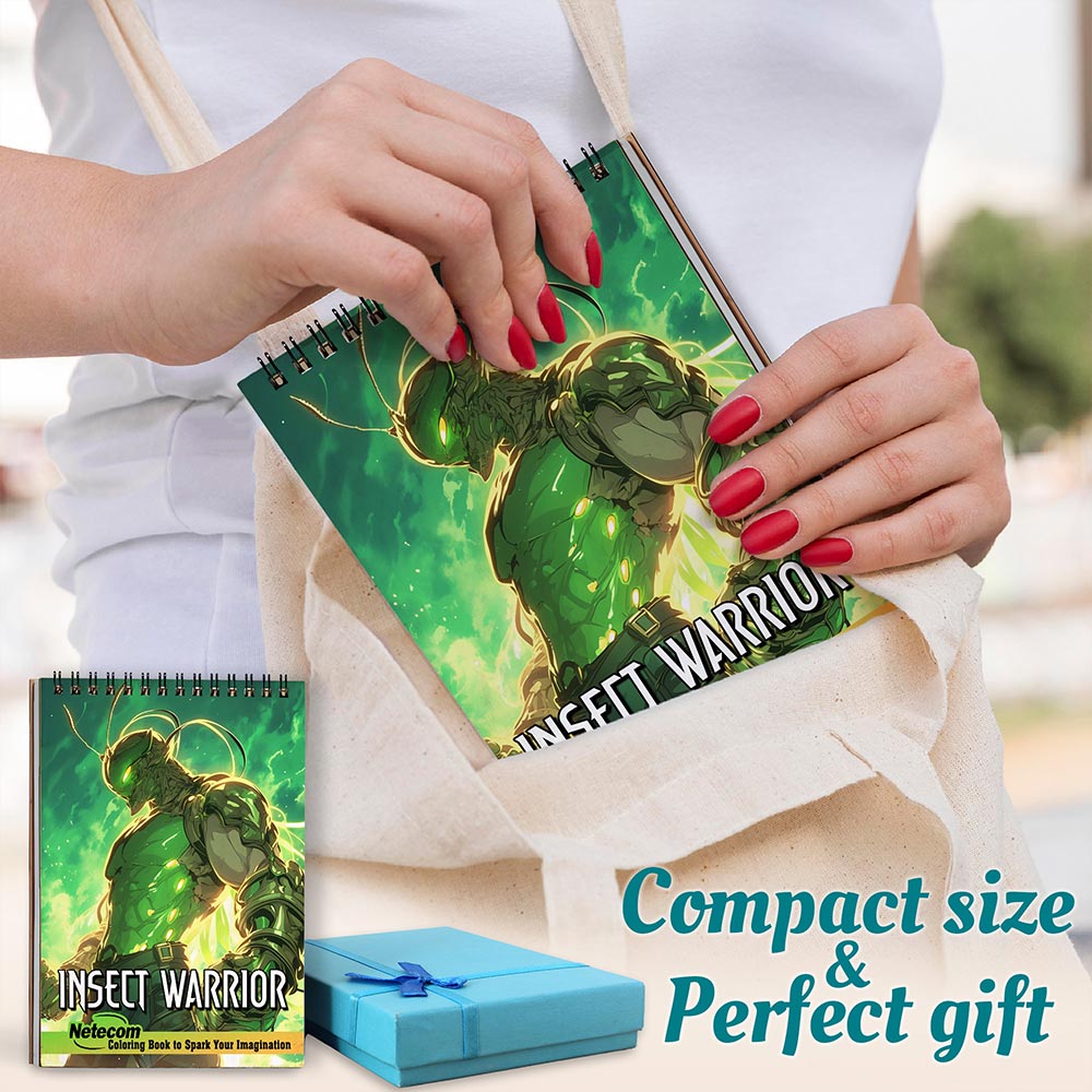 Netecom Insect Warrior Spiral Coloring Book For Adults