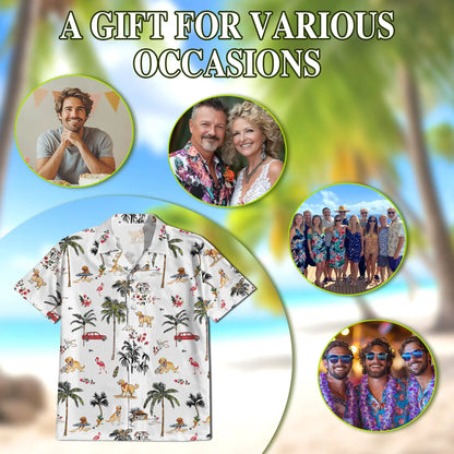 Golden Retriever Hawaiian 3D Polo Shirt | Netecom