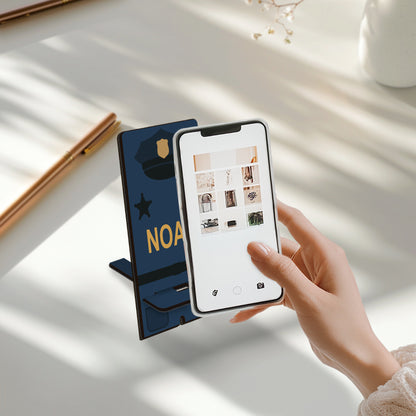 Netecom Customizable Police-Themed Phone Stand, Personalized Name - Thoughtful Gift for Police Officers and Desk Decor, Christmas Gifts