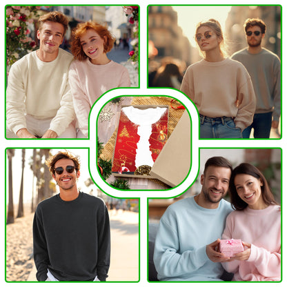 Netecom Santa Clause Sweatshirt  3D All Over Print, Christmas Ornament Holiday Design, Crewneck Pullover for Costume Party