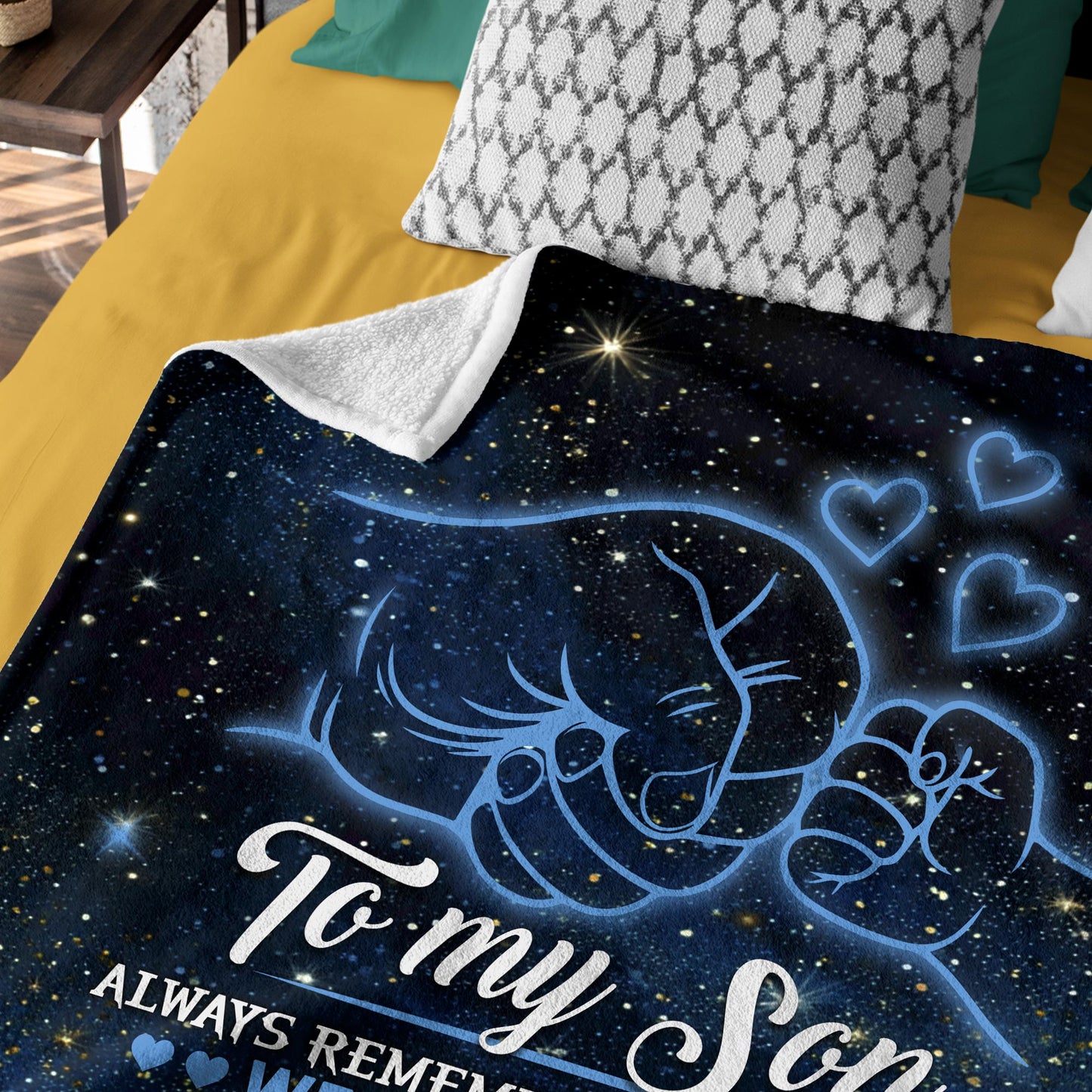 Netecom Personalized To My Son Blanket from Dad, Ultra Soft Warm Cozy Fuzzy Plush Throw Blanket for Couch, Bed or Sofa, Birthday Gifts for Son, Present for Christmas, Graduation