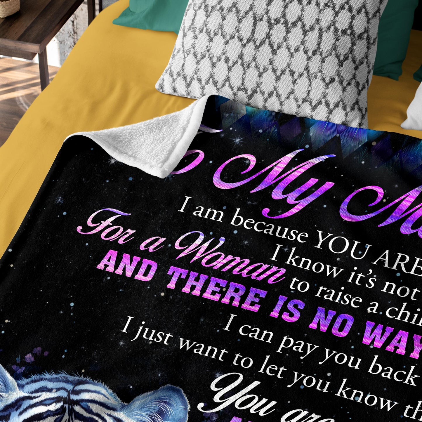 Netecom Personalized To My Mom Blanket from Daughter Son, Custom White Tiger Throw Blanket for Sofa, Bed, or Couch, Ultra Soft and Warm Gifts for Birthday, Christmas, or Anniversary