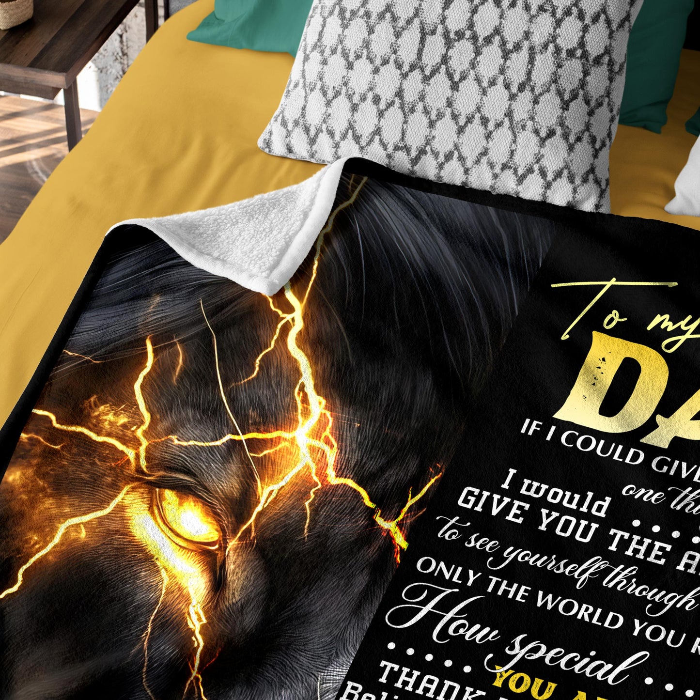 Netecom Personalized To My Dad Blanket from Daughter and Son, Fierce Lion Throw Blanket for Couch, Bed or Sofa, Ultra Soft Warm, Birthday Gifts for Dad, Christmas, Father’s Day or Anniversary