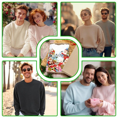 Netecom Christmas Music Santa Sweatshirt 3D All Over Print, Musical Instrument Design, Crewneck Pullover for Costume Party