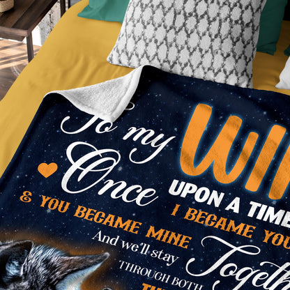 Netecom Personalized To My Wife Blanket from Husband, Romantic Wolf Couple Throw Blanket for Couch, Bed or Sofa, Ultra Soft Warm, Birthday Gifts for Wife, Wedding, Anniversary, or Valentine’s Day