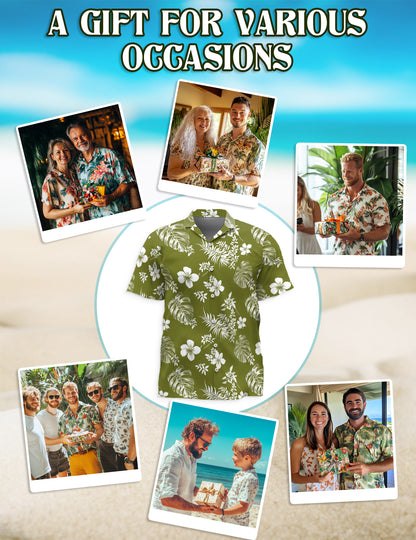 Netecom Tiare Flower Hawaiian Shirt for Women, Floral Lover Gifts, Button Down Summer Beach Shirt