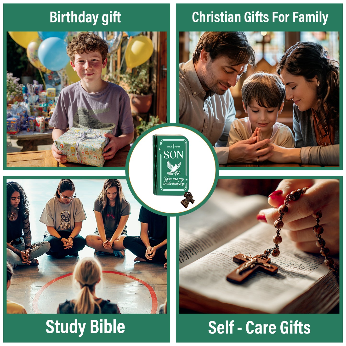 Netecom Bible Verse Box Set for Son, Wooden Scripture Box with 150 Daily Scripture Cards, Faith-Based Christian Gift for Boys and Men