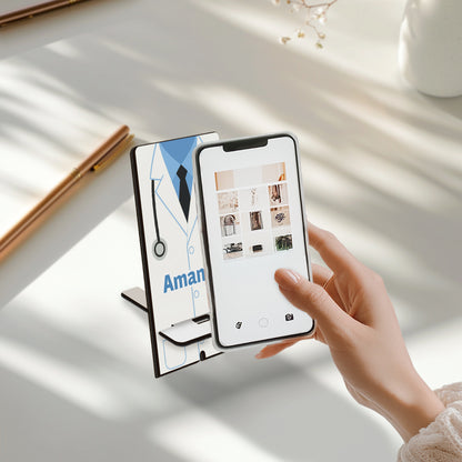 Netecom Customizable Phone Stand with Professional Doctor Design, Personalized Name - Perfect Christmas Gift for Doctors