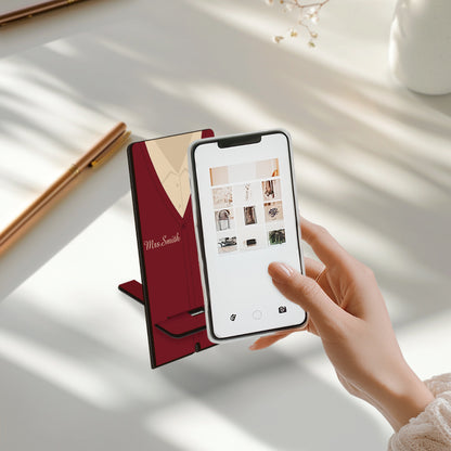 Netecom Unique Teacher Phone Stand with Custom Name, Personalized Desk Accessory for Educators - Thoughtful Gift for Friends or Christmas