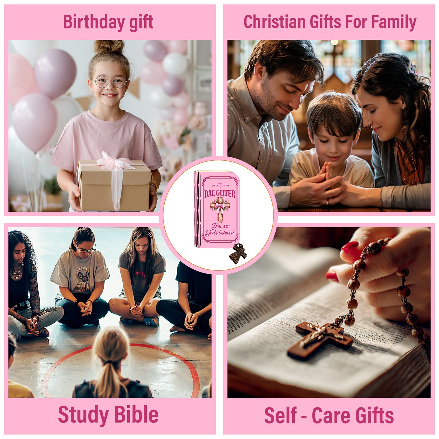 Netecom Inspirational Bible Verse Box Set for Daughter – Wooden Scripture Box with 150 Daily Prayer Cards, Faith-Based Christian Gift