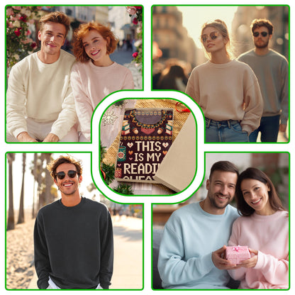 Netecom Retro Ugly Christmas Book Coffee Sweatshirt 3D All Over Print, Literary Gift Idea, Crewneck Pullover for Costume Party