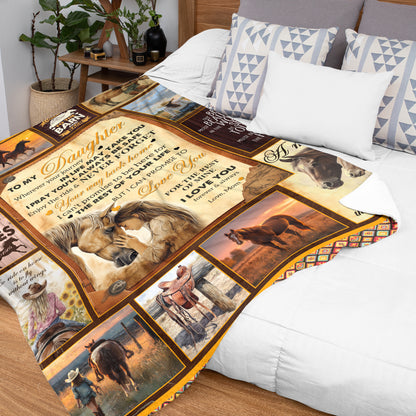 Netecom Personalized Horse To My Daughter Blanket from Mom, Custom Love Letter Throw Blanket for Couch, Bed or Sofa, Ultra Soft Warm Gift for Daughter’s Birthday and Christmas