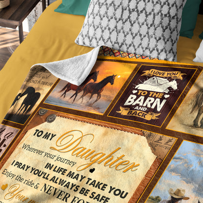 Netecom Personalized Horse To My Daughter Blanket from Mom, Custom Love Letter Throw Blanket for Couch, Bed or Sofa, Ultra Soft Warm Gift for Daughter’s Birthday and Christmas