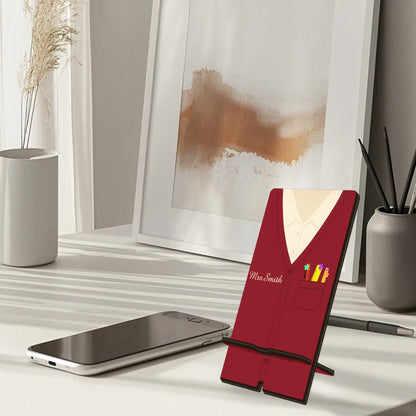 Netecom Unique Teacher Phone Stand with Custom Name, Personalized Desk Accessory for Educators - Thoughtful Gift for Friends or Christmas