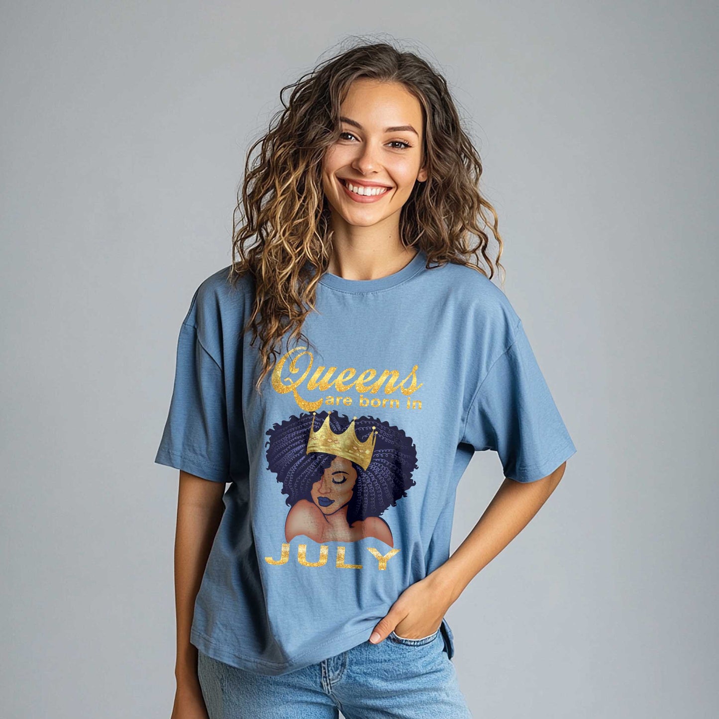 Netecom Queens Are Born in July T-Shirt, Funny Birthday Shirt for Women, Perfect Gift for July Birthday