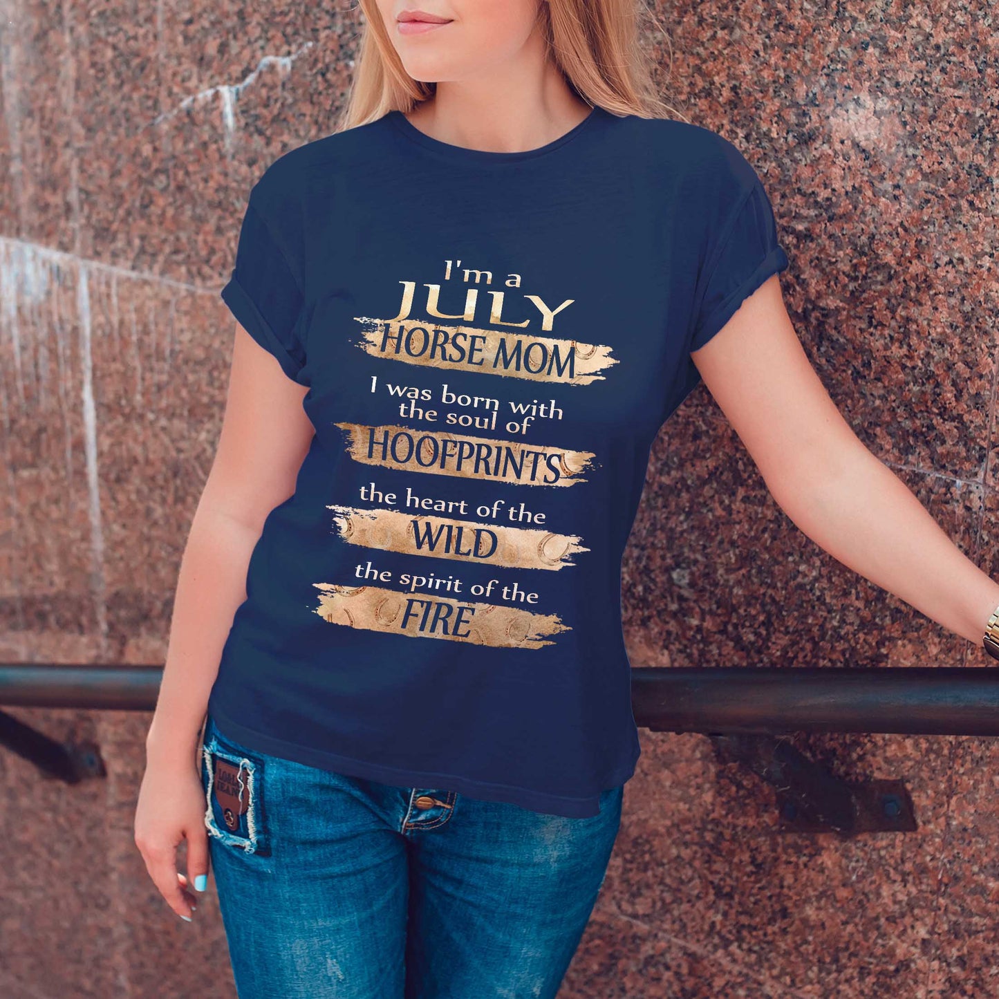 Netecom I'm a July Horse Mom T-Shirt, Funny Horse Lover Gift, Perfect Birthday Shirt for Women