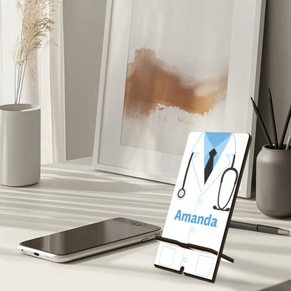 Netecom Customizable Phone Stand with Professional Doctor Design, Personalized Name - Perfect Christmas Gift for Doctors