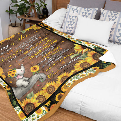 Netecom Personalized Love Letter To My Mom Blanket from Daughter, Sunflower Family Throw Blanket for Couch, Bed or Sofa, Ultra Soft Warm, Birthday Gifts, Mother’s Day or Christmas Present