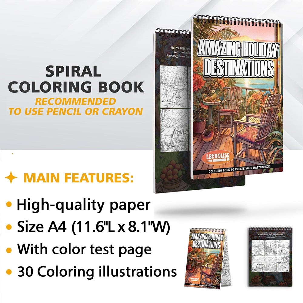 Amazing Holiday Destinations Coloring Sheets for Adult