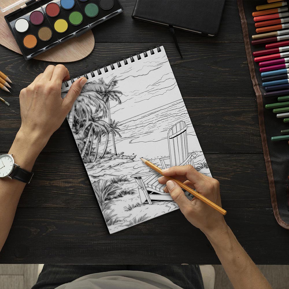 Amazing Holiday Destinations Coloring Book Spiral Bound for Adult