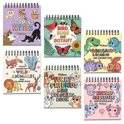Animal Mini Coloring Book Spiral Bound for Adult