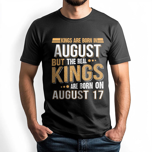 Netecom Kings Are Born on August 18 T-Shirt, Vintage August Birthday Shirt for Men, Funny Graphic Tee, Perfect Gift for Him