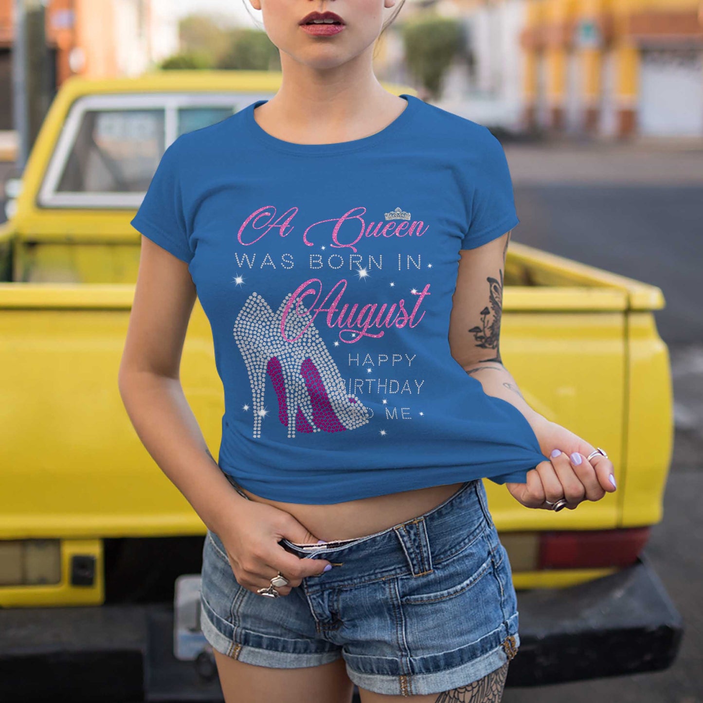 Netecom A Queen Was Born In July T-Shirt, Happy Birthday To Me, Graphic Tee, Casual Birthday Gift for Women