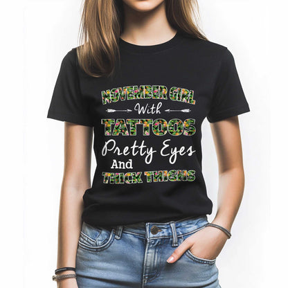 Netecom November Girl T-Shirt, Embrace Confidence and Style Tee,  Funny Birthday Gift for November Women