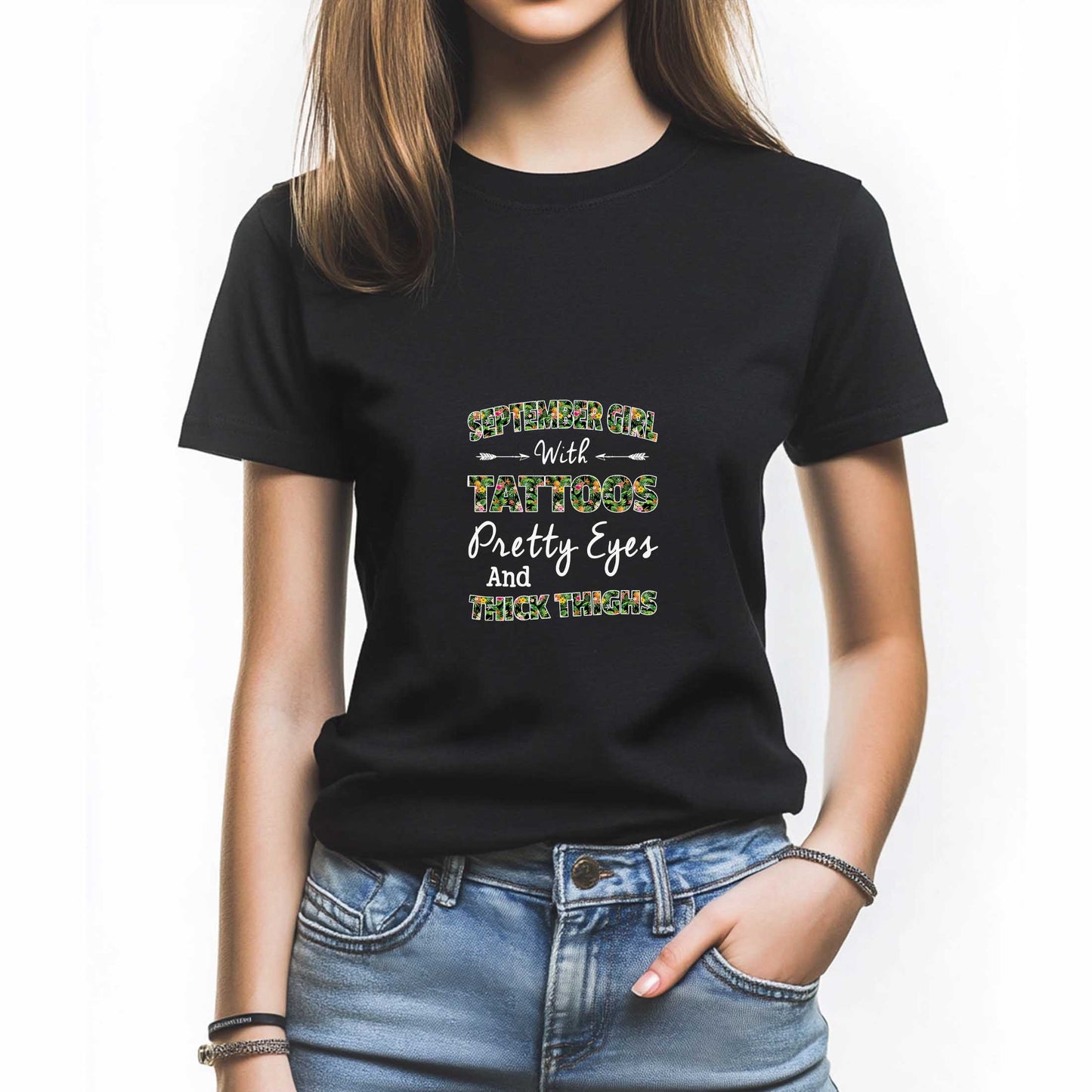 Netecom September Girl T-Shirt,  Embrace Confidence and Style Tee, Funny Birthday Gift for September Women