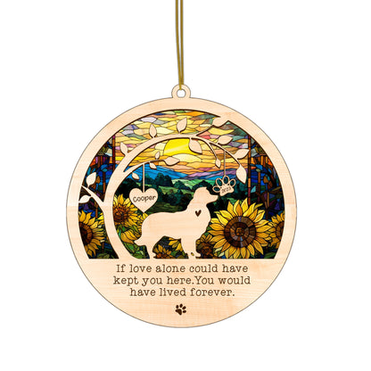 Netecom Personalized Border Collie Dog Memorial Suncatcher Border Collie Dog Christmas Ornament with Name Date Pet Loss Sun Catcher Bereavement Gift Dog Memorial Ornament Loss of Pet Sympathy Gift
