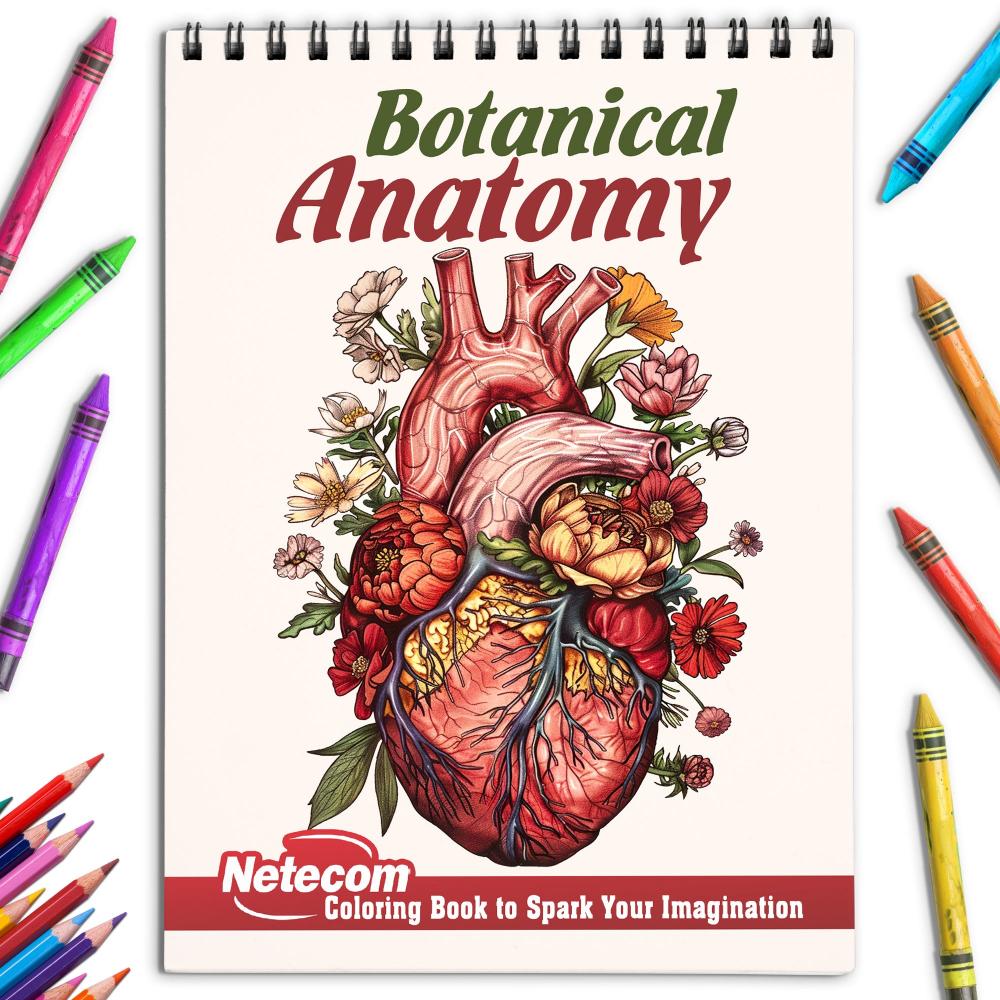 Botanical Anatomy Coloring Book for Adults Spiral Bound Edition