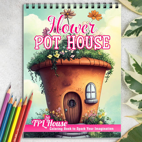 Flower Pot House Coloring Book for Adult
