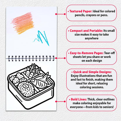 Foods Mini Coloring Sheets for Adult