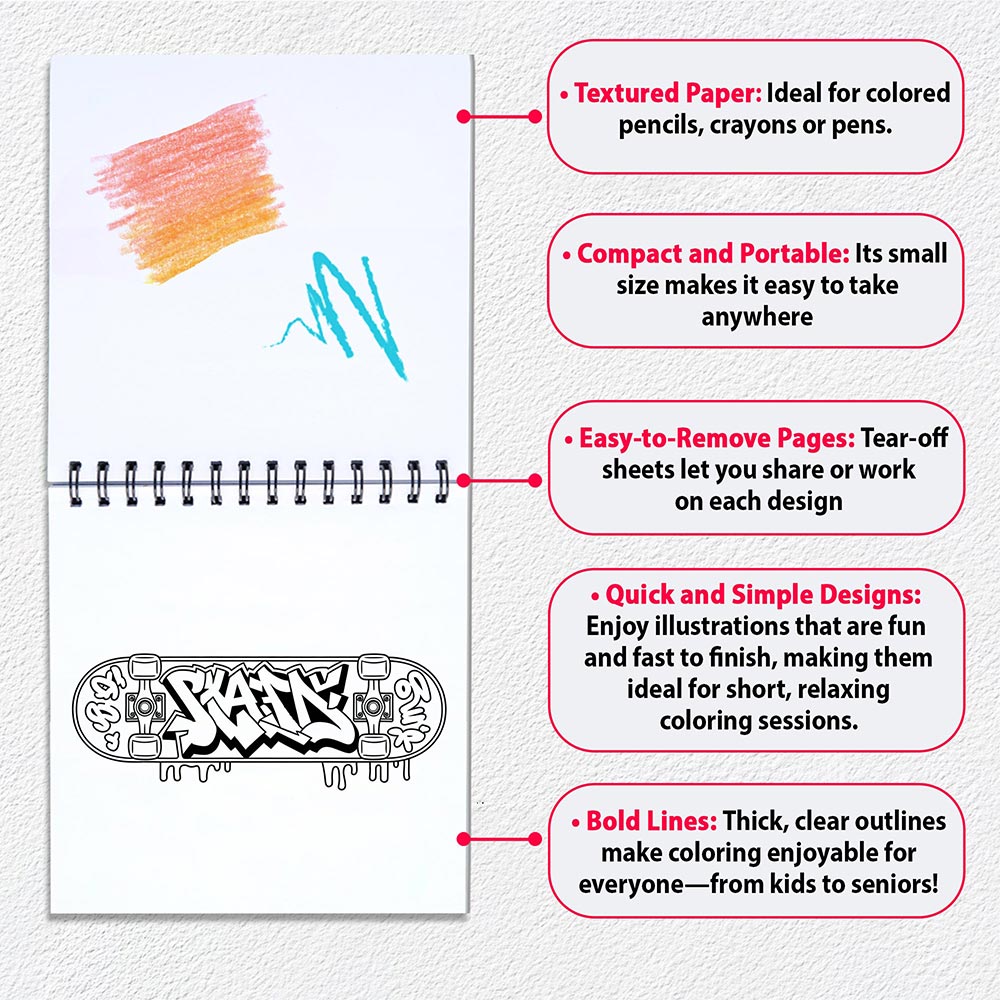 Graffiti Mini Coloring Sheets for Adult