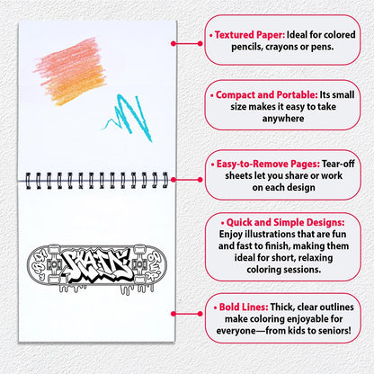 Graffiti Mini Coloring Sheets for Adult