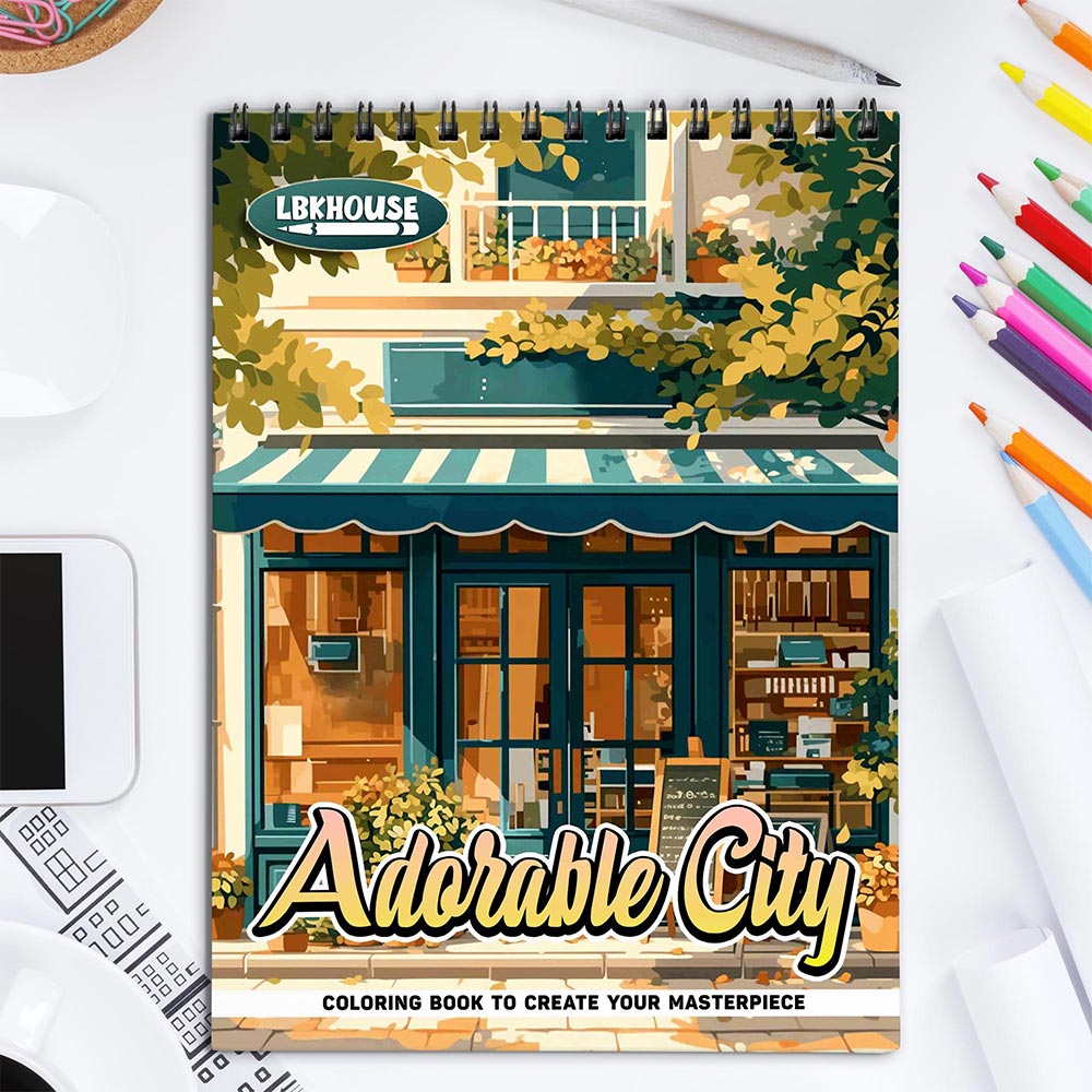 LBKHOUSE Adorable City Coloring Book for Adult