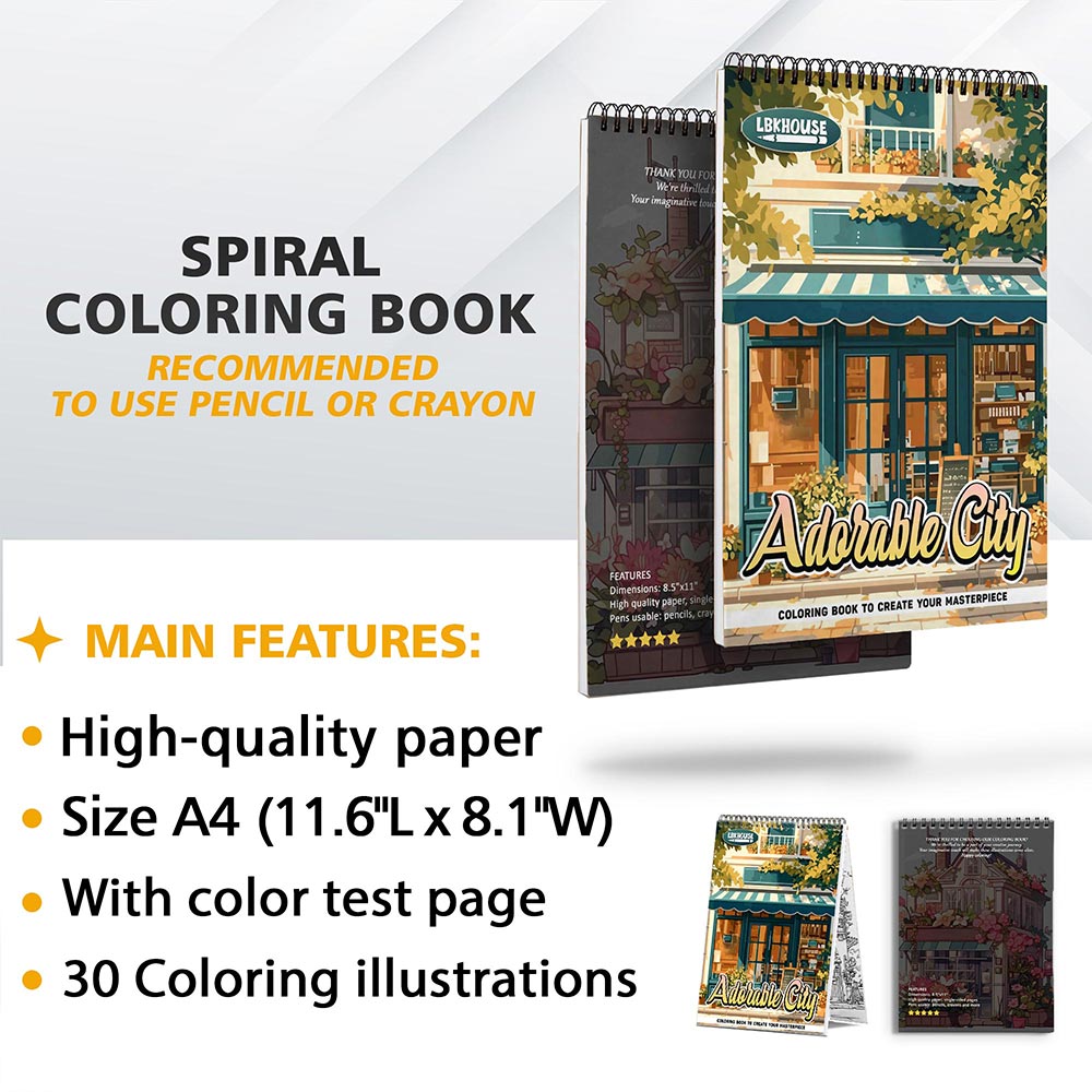 LBKHOUSE Adorable City Coloring Sheets for Adult