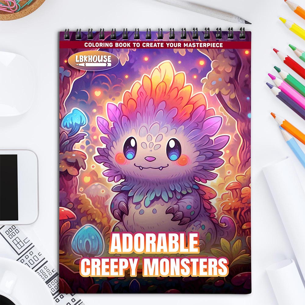LBKHOUSE Adorable Creepy Monsters Coloring Book for Adult