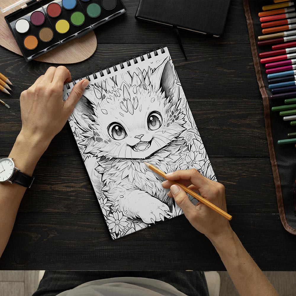 LBKHOUSE Adorable Creepy Monsters Coloring Book Spiral Bound for Adult