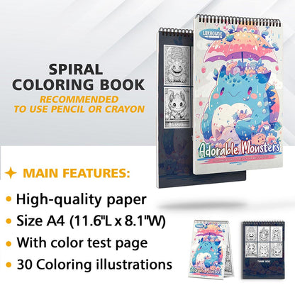 LBKHOUSE Adorable Monsters Coloring Sheets for Adult