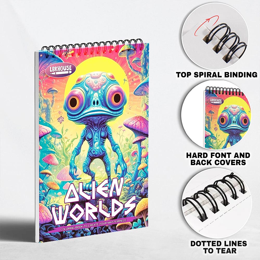 LBKHOUSE Alien Worlds Coloring Pages for Adult