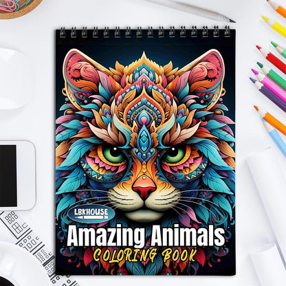 LBKHOUSE Amazing Animals Coloring Book for Adult