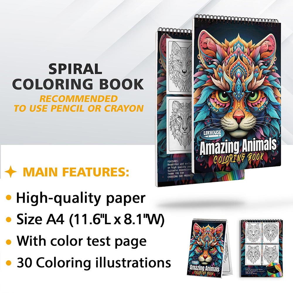 LBKHOUSE Amazing Animals Coloring Sheets for Adult