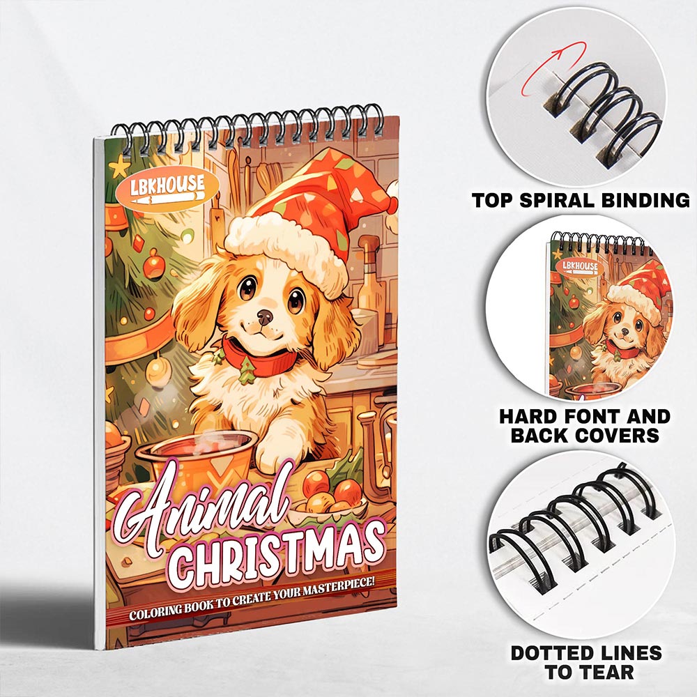 LBKHOUSE Animals Christmas Coloring Pages for Adult